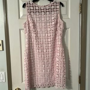 Ralph Lauren pale pink crochet sleeveless dress size 14